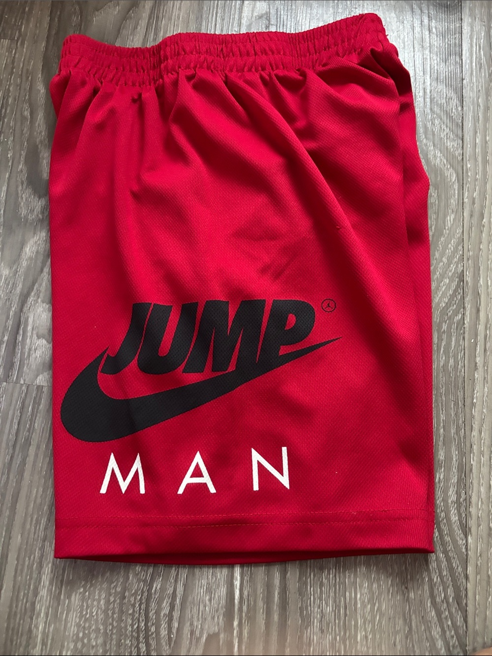 Nike Red Athletic Mesh Shorts with Black Logo - Picture 2 of 4